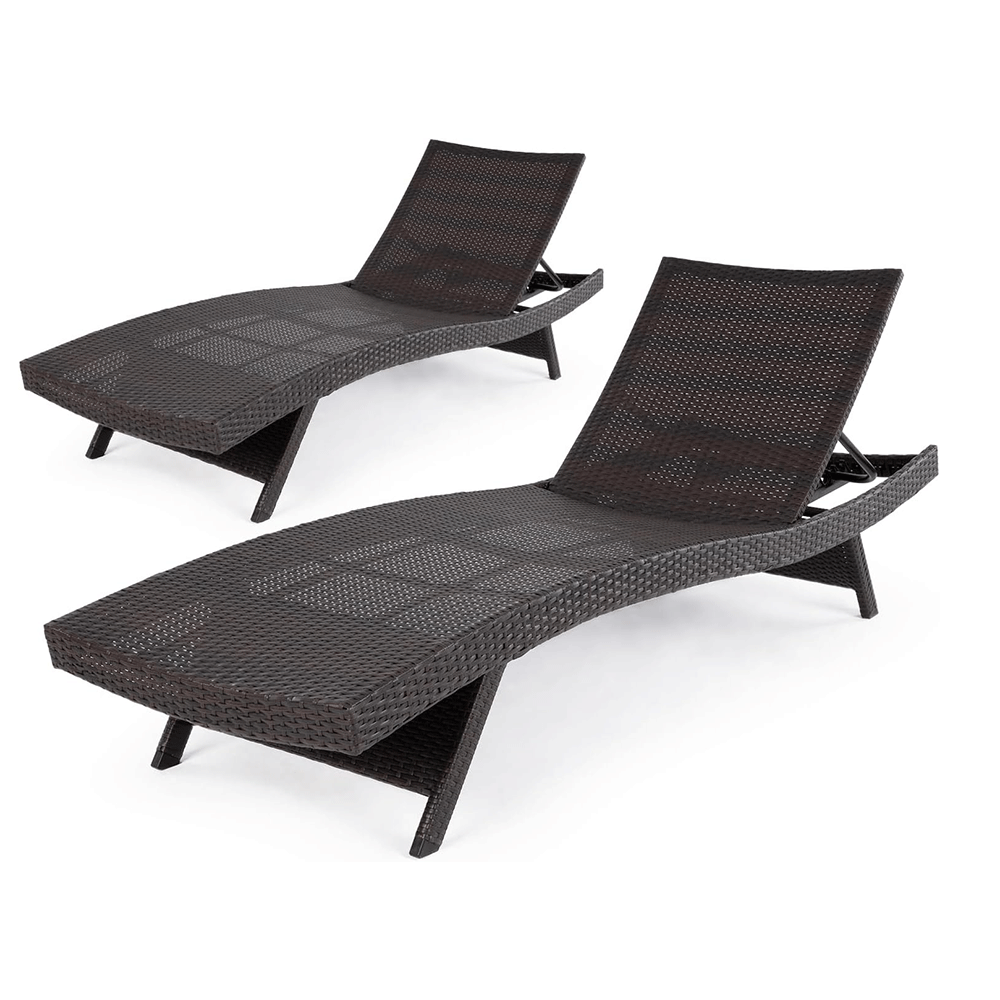 WYHS-T199 Rattan Chaise Lounge Outdoor Set with Ergonomic Wave Design for your Outdoor Spaces