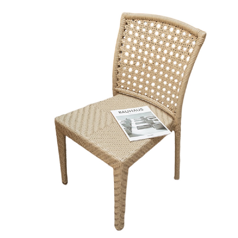 Outdoor Patio 5-Piece Dining Set, Round Marble Table Top with 4 Chairs,Outdoor Wicker Furniture Set for Backyard Garden Deck Poolside.