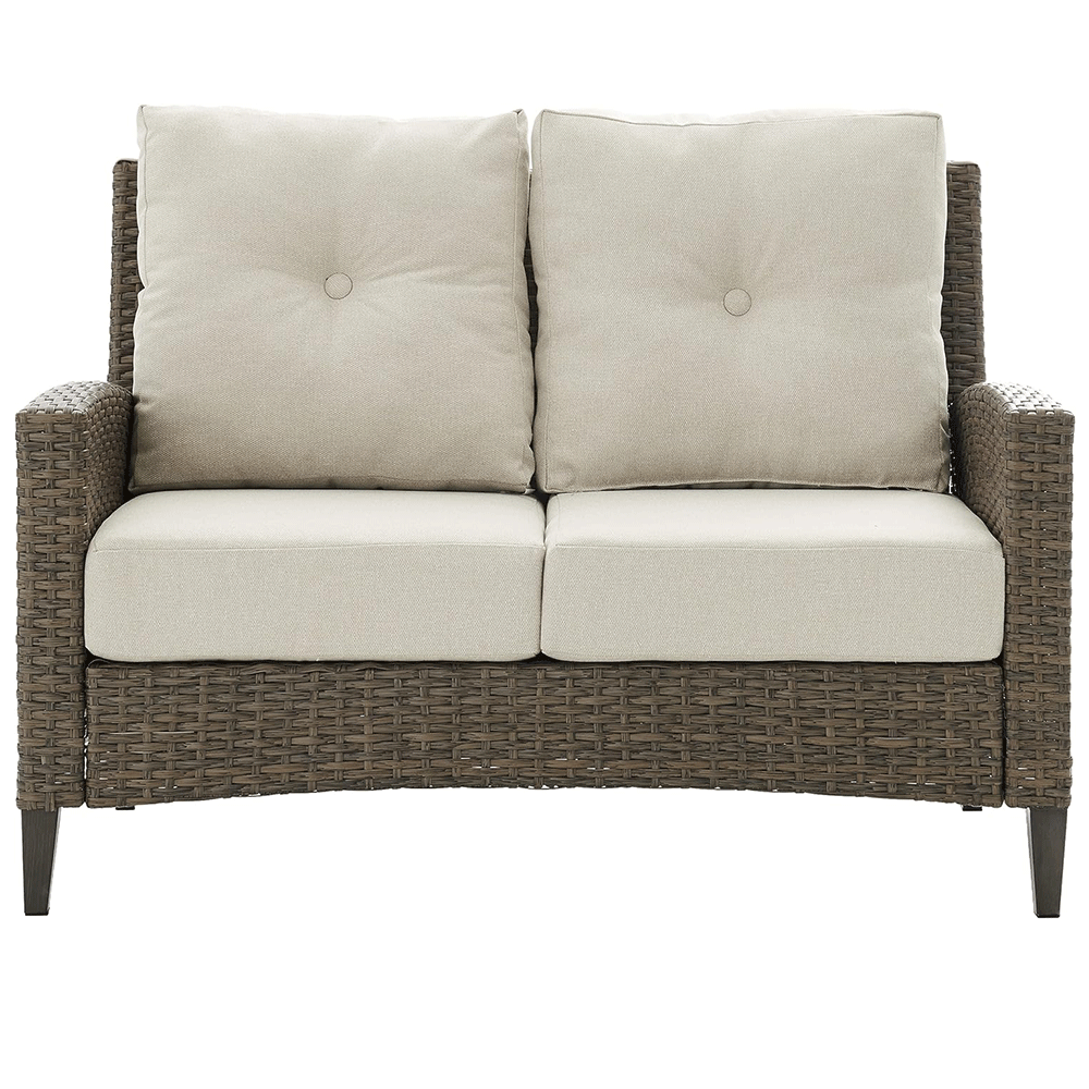 Outdoor Rattan High Back Loveseat