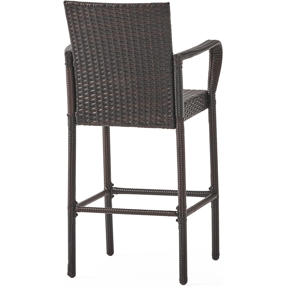 2 Pieces Rattan Bar Stool Wicker Chairs