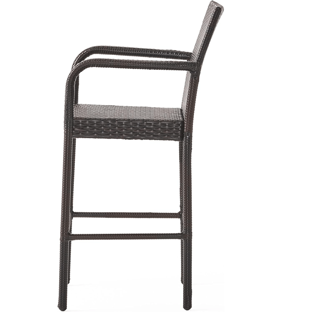 2 Pieces Rattan Bar Stool Wicker Chairs