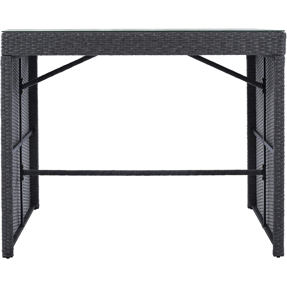 WYHS-T102 5 Piece Outdoor Patio Rattan Counter Height Dining Set Conversation with 4 Stools and Tempered Glass Table