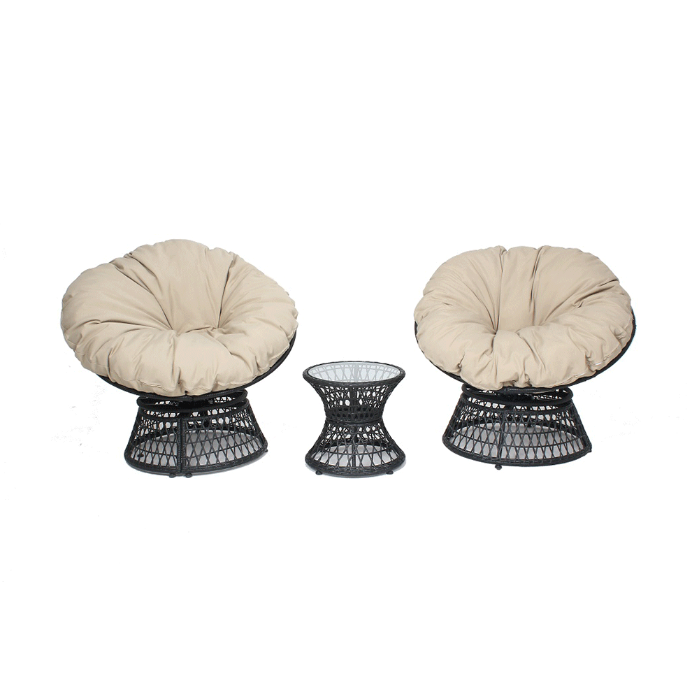 WYHS-T259 Home Furnishings Swivel Personalized Papasan Chair with 360-Degree Swivel