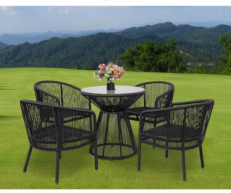 WYHS-T111 3 Pieces/5 Pieces Outdoor Rattan Dining Set With Tempered Glasstop,Flexible Combination and Configuration